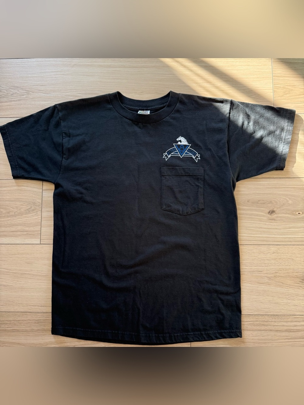 Vintage 90s Boss Hoss V8 Motorcycles T Shirt Large Black Pocket Tee